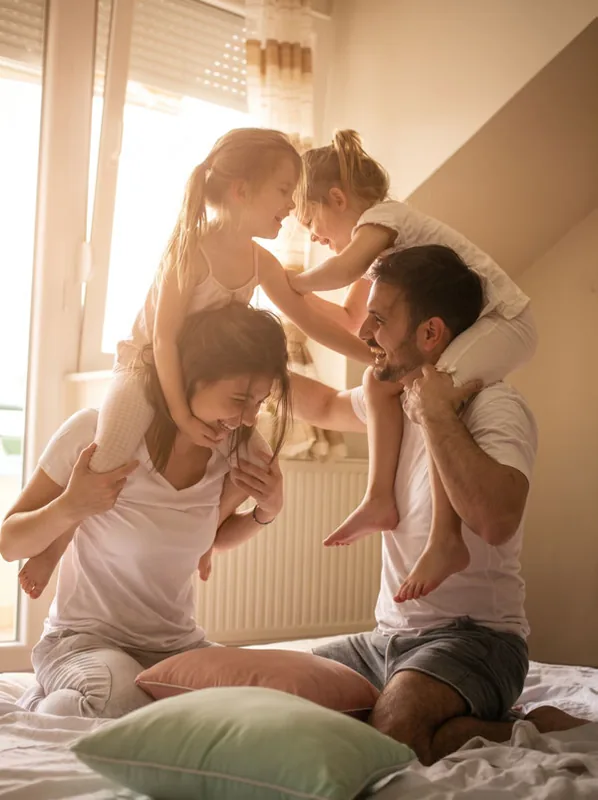 A family at home — The GENS by Botanica apartments for year-round living